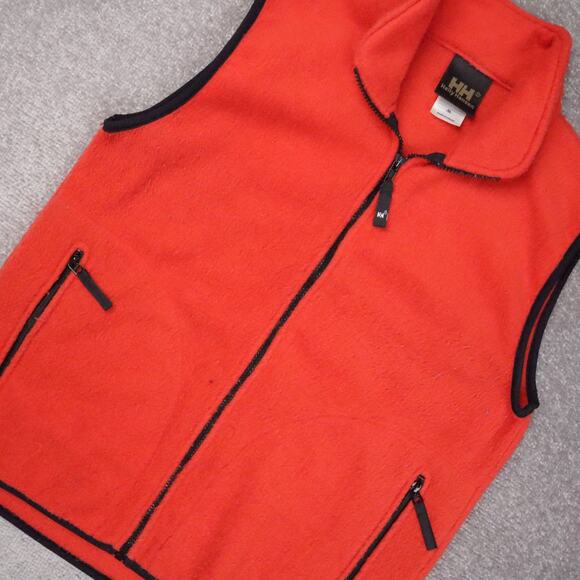 Helly Henson Daybreak Fleece Medium Orange Sleeveless Full Zip Collared Vest - Picture 8 of 10